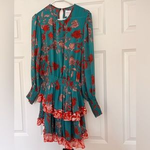 MISA Los Angeles Camila Floral Print Tiered
Mini Dress size XS